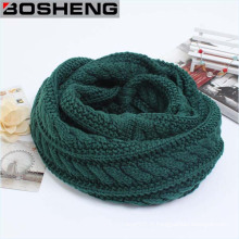 Green Unisex Winter Thick Warm Knitted Circle Echarpe à l&#39;infini